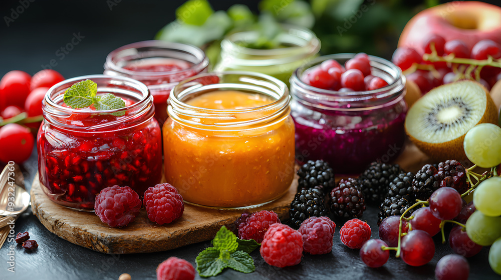 Fresh_fruit_and_vegetable_spread_on_rustic_table Fresh_fruit_and_vegetable_spread_on_rustic_table