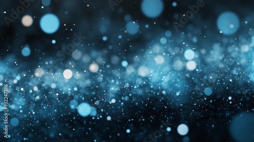 Glowing blue and white bokeh background with sparkling light effects
