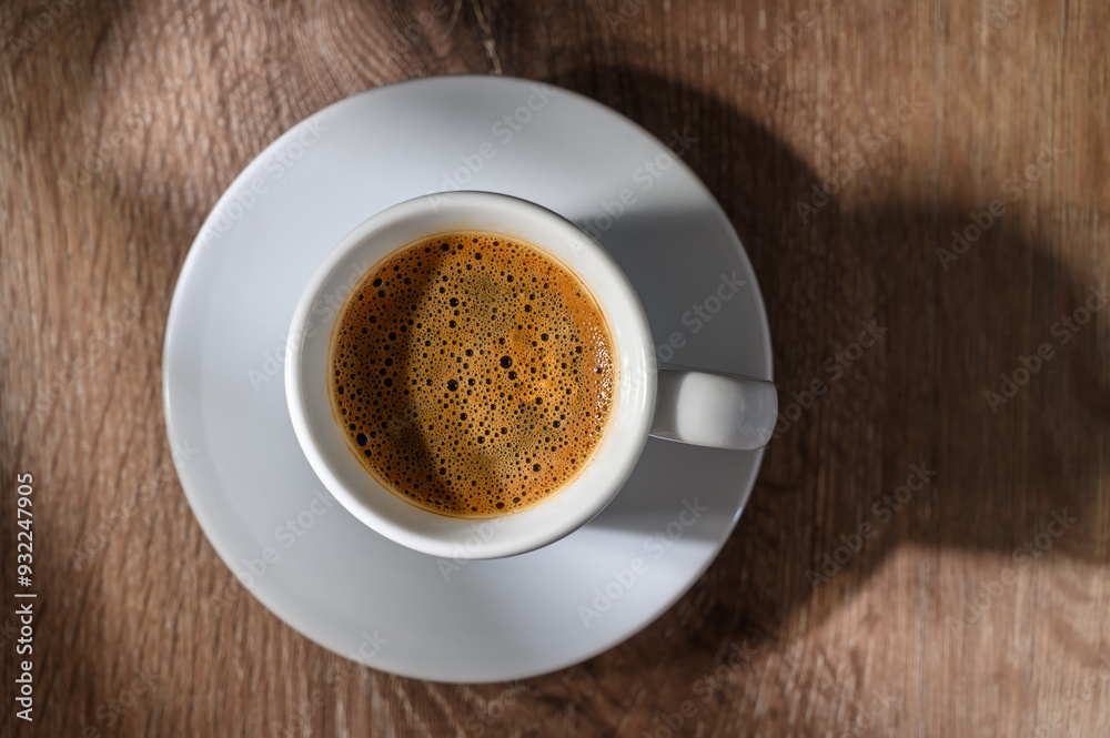 Directly above view of Turkish coffee on the table Directly above view of Turkish coffee on the table