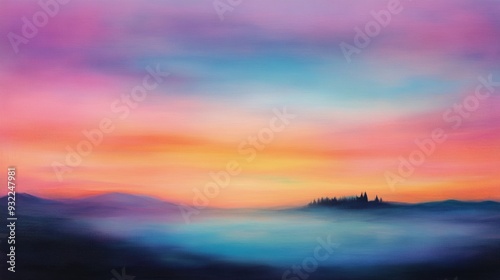 Tranquil sunset over a lake with silhouetted trees and colorful sky reflections