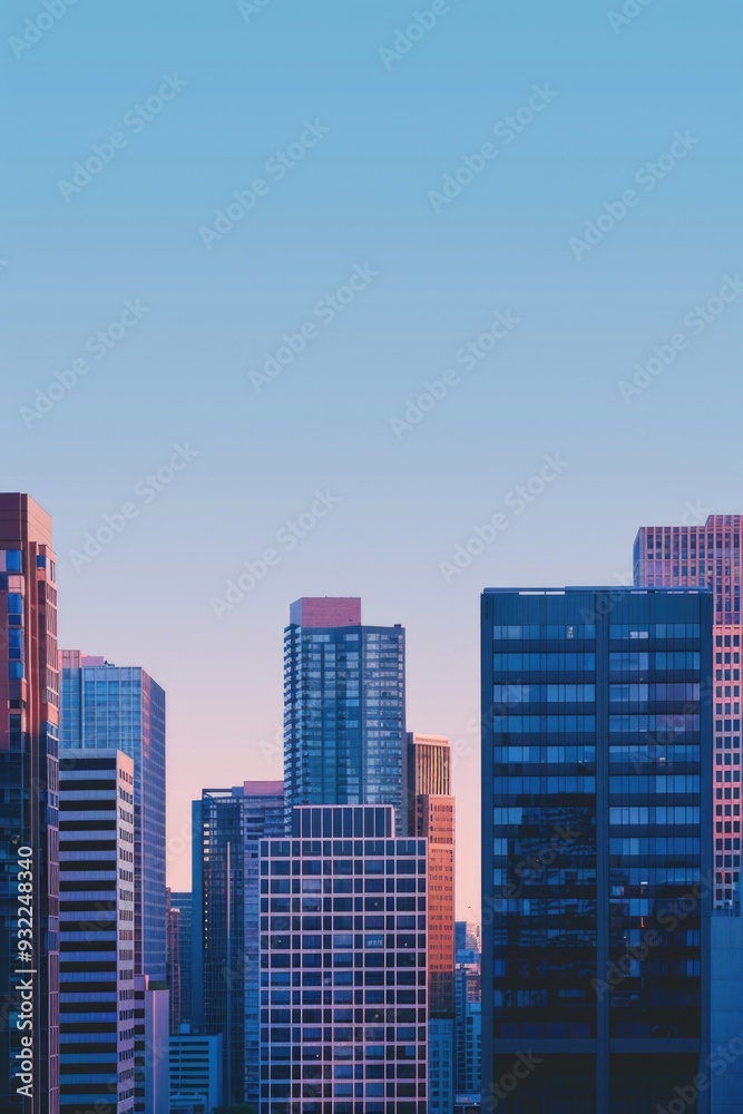 Fototapeta premium A view of a bustling city with towering skyscrapers and urban landscape