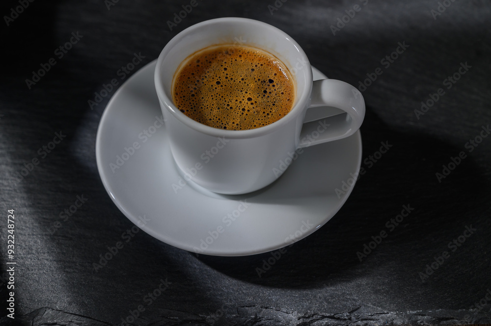 Cup of Turkish coffee on a dark background