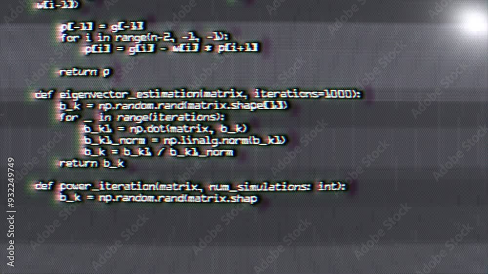 Mysterious computer code types on a stylized retro CRT monitor. Hacker ...