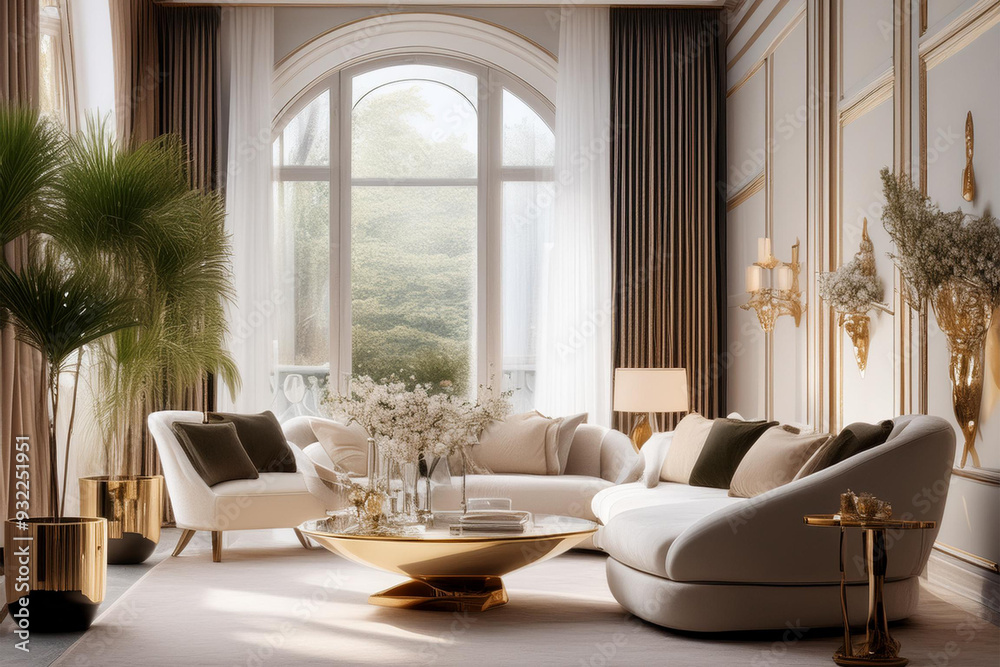 luxury living room with classic white sofa and sofa, interior design luxury living room with classic white sofa and sofa, interior design