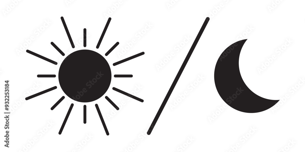 sun and moon icon illustration. EPS 10. sun and moon icon illustration. EPS 10.