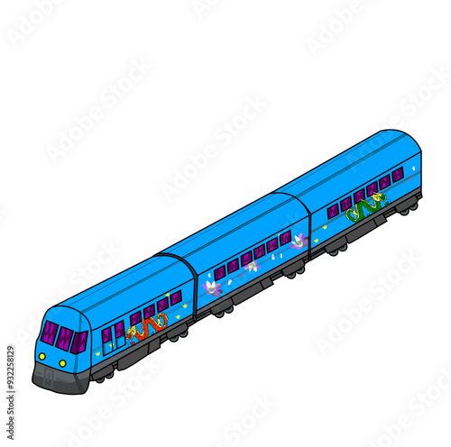 Merto subway train illustration