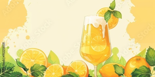 Refreshing Hazy Craft Beer with Juicy Citrus Flavor, Hops, Malt, and Water photo