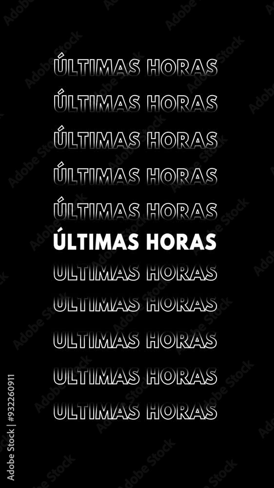Animação vertical com as palavras 