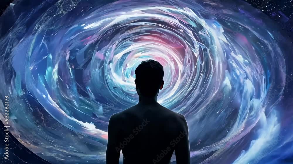 Man Looking at the Multiverse
