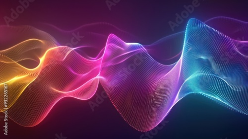 Abstract Neon Waves in Vibrant Colors