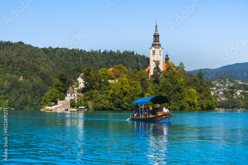 View of Lake Bled and Bled Castle, Slovenia