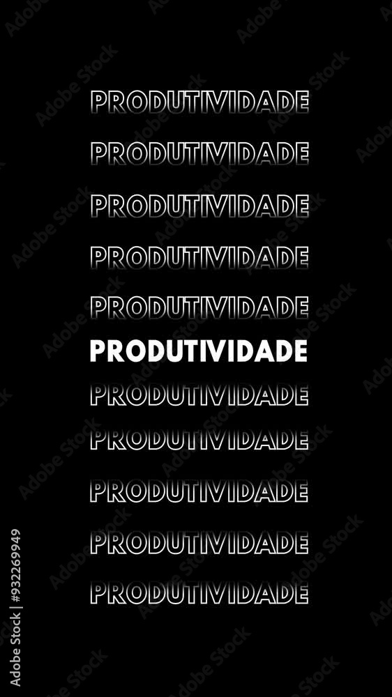 Animação vertical com a palavra 