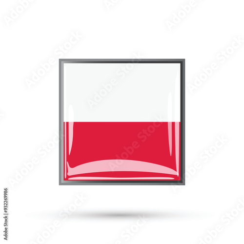 Poland flag 3d glossy and shiny square vector illustration isolated on white background for national day of Poland celebration of 11 November made in Poland badge flag online social media and website 