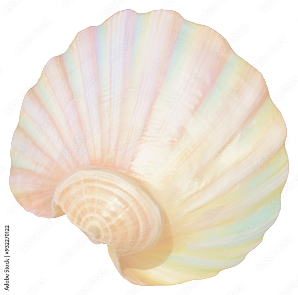 PNG Iridescent seashell with pastel hues PNG Iridescent seashell with pastel hues