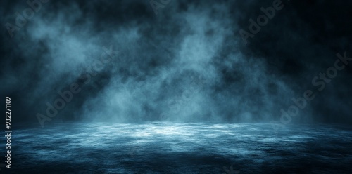 Dark Blue Smoke Background Foggy Mystical Abstract Digital Art