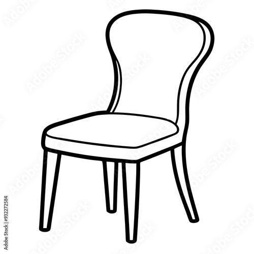 chair isolated on white line art