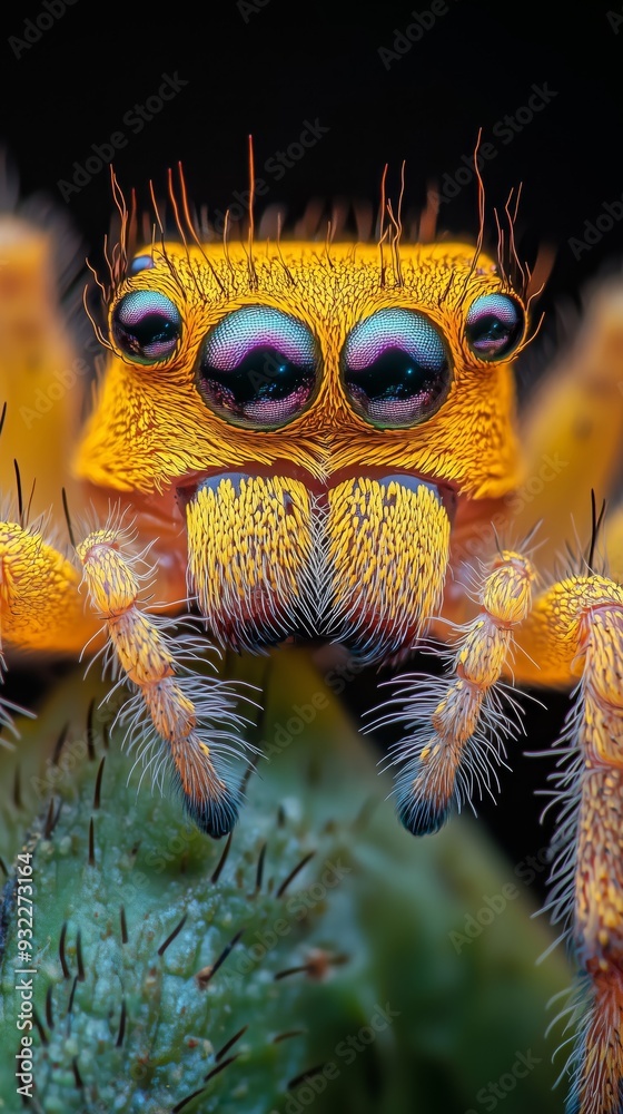 A macro shot of a spider’s eyes, capturing their glossy, intricate details. The multiple eyes reflect light, creating an eerie yet fascinating view of the tiny creature's focused gaze. A macro shot of a spider’s eyes, capturing their glossy, intricate details. The multiple eyes reflect light, creating an eerie yet fascinating view of the tiny creature's focused gaze.
