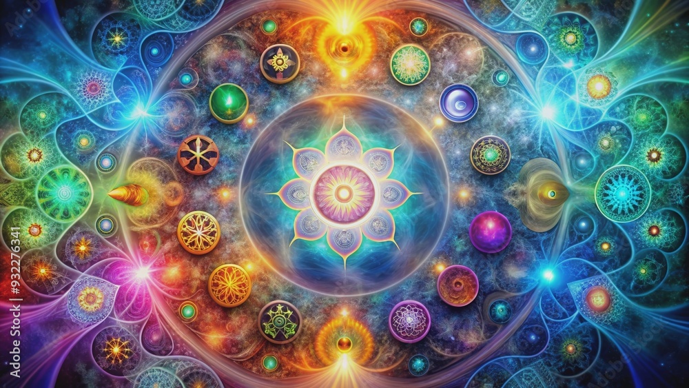 Obraz premium Abstract representation of oneness through blending diverse elements , unity, harmony, abstract, concept