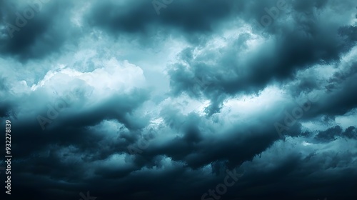 Dark and gloomy stormy sky and clouds background wallpaper photo