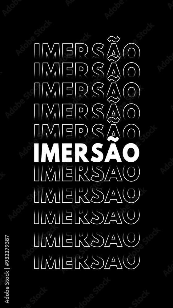 Animação vertical com a palavra 