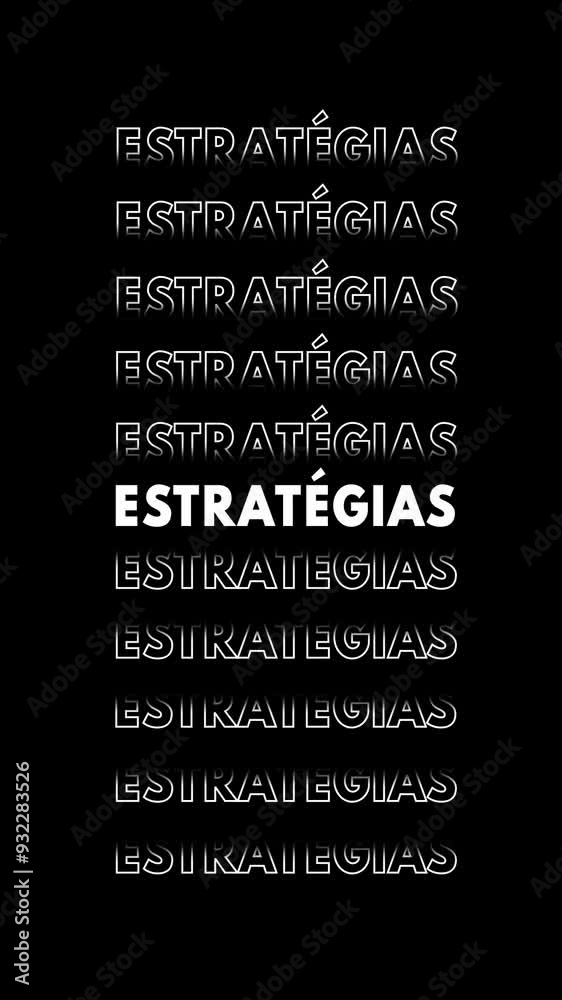 Animação vertical com a palavra 