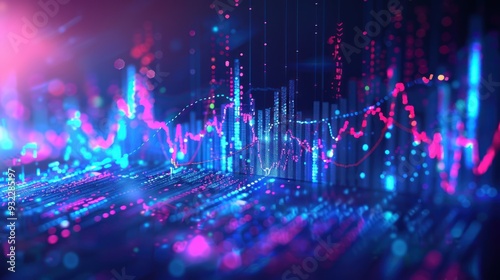 Wallpaper Mural Abstract Digital Stock Market Visualization Torontodigital.ca