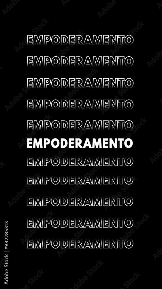 Animação vertical com a palavra 