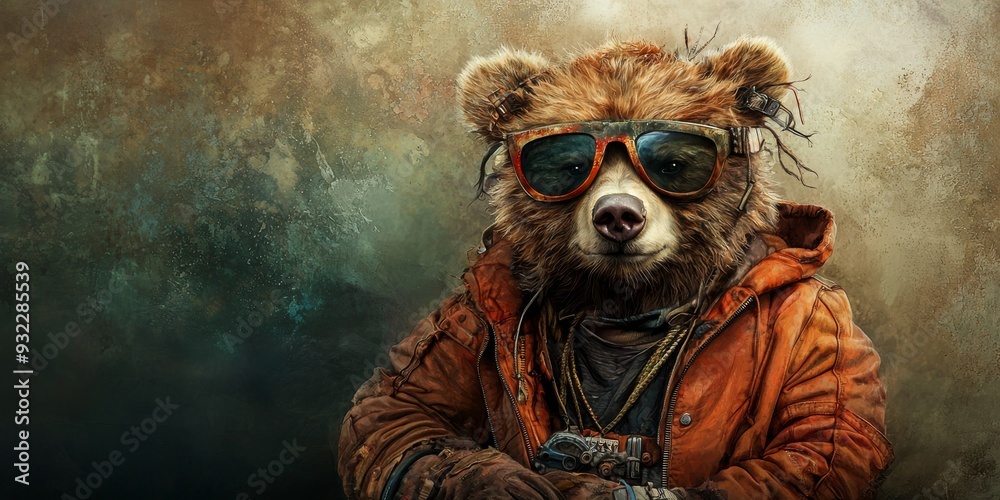 Cool Bear with Sunglasses and Orange Jacket Cool Bear with Sunglasses and Orange Jacket