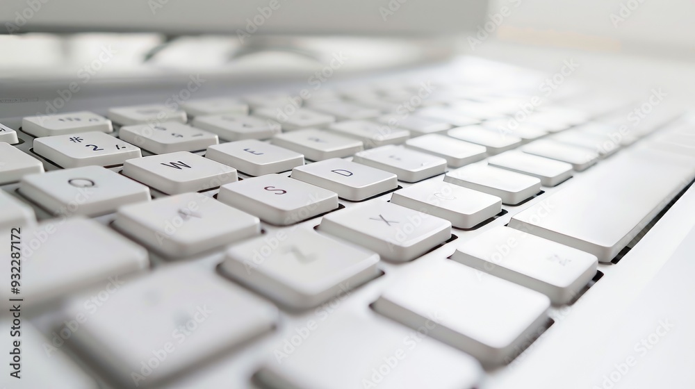 a close up of a white computer keyboard a close up of a white computer keyboard