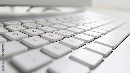 a close up of a white computer keyboard