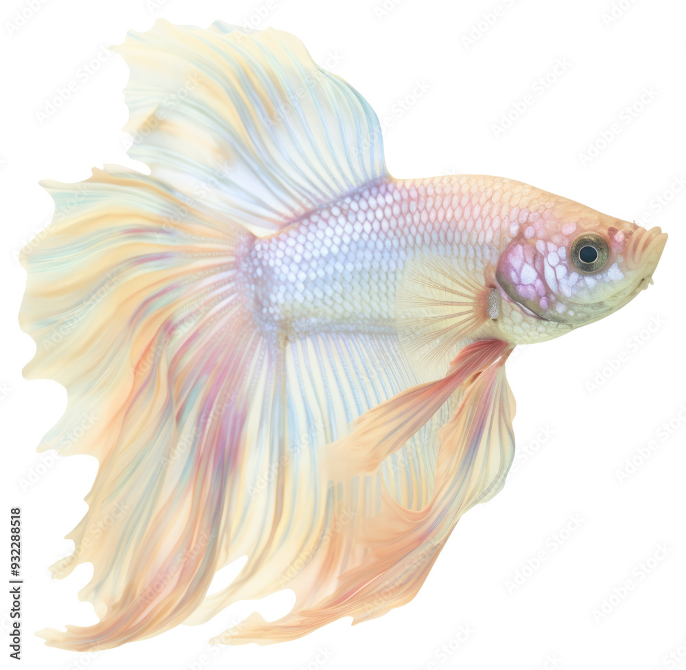 Fototapeta premium PNG Colorful betta fish with flowing fins