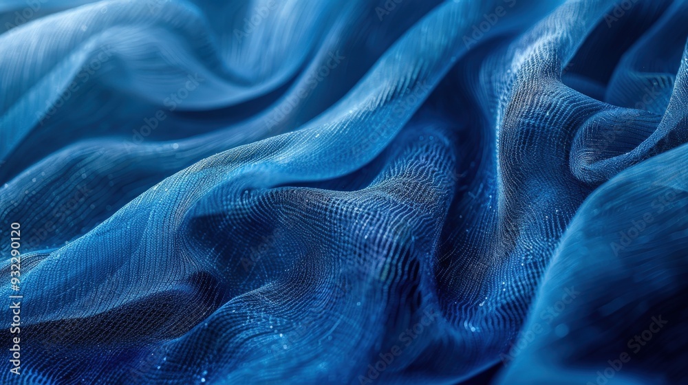 Design a vibrant blue abstract with rich fiber textures. Ensure the texture is prominent and engaging for backgrounds, textile designs, and creative art projects