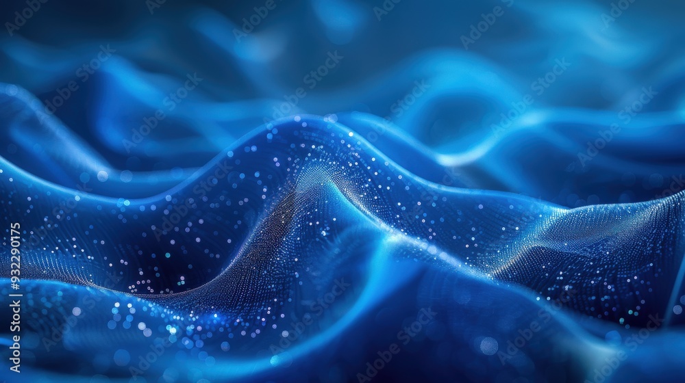 Obraz premium Generate a high-resolution abstract background in vibrant blue with a focus on textured fiber details. The design should be dynamic and suitable for backgrounds, textile patterns, and art projects
