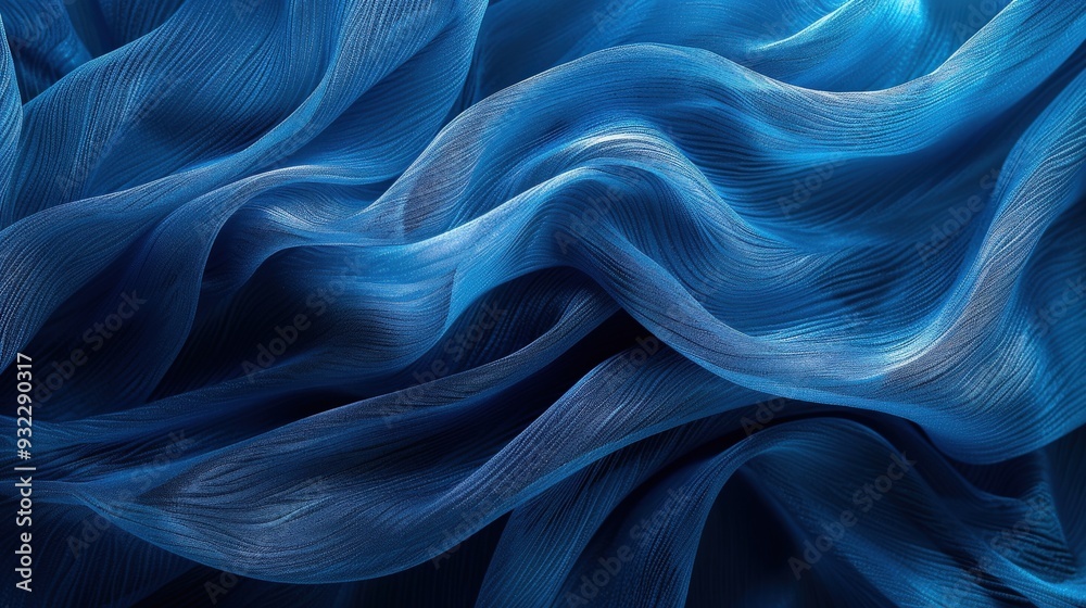 Fototapeta premium Craft a vibrant blue abstract background with pronounced fiber texture. Ensure the design is visually appealing and versatile for backgrounds, textile use, and creative projects