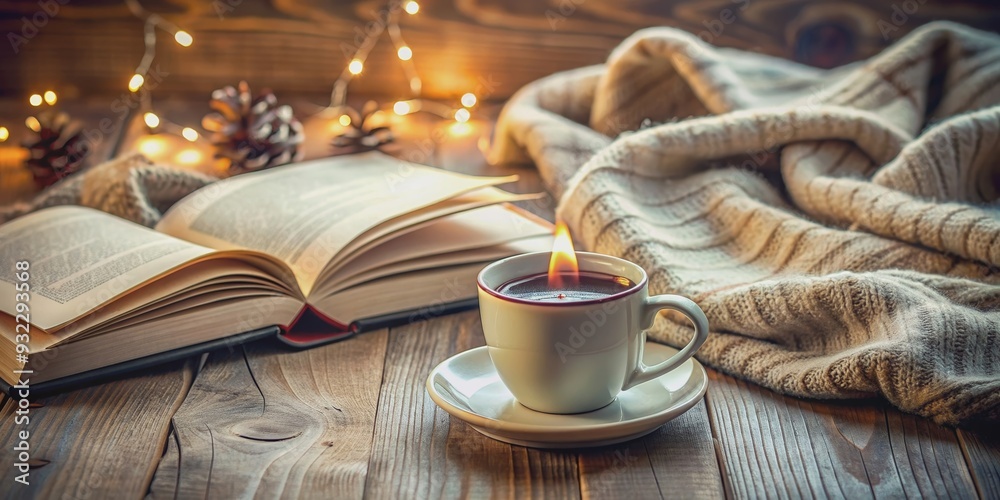 Cozy corner with hot coffee and a book , hygge, relaxation, reading, comfort, cozy, coffee, warm, peaceful, serene Cozy corner with hot coffee and a book , hygge, relaxation, reading, comfort, cozy, coffee, warm, peaceful, serene