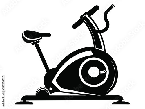 Elliptical Trainer black silhouette vector icon