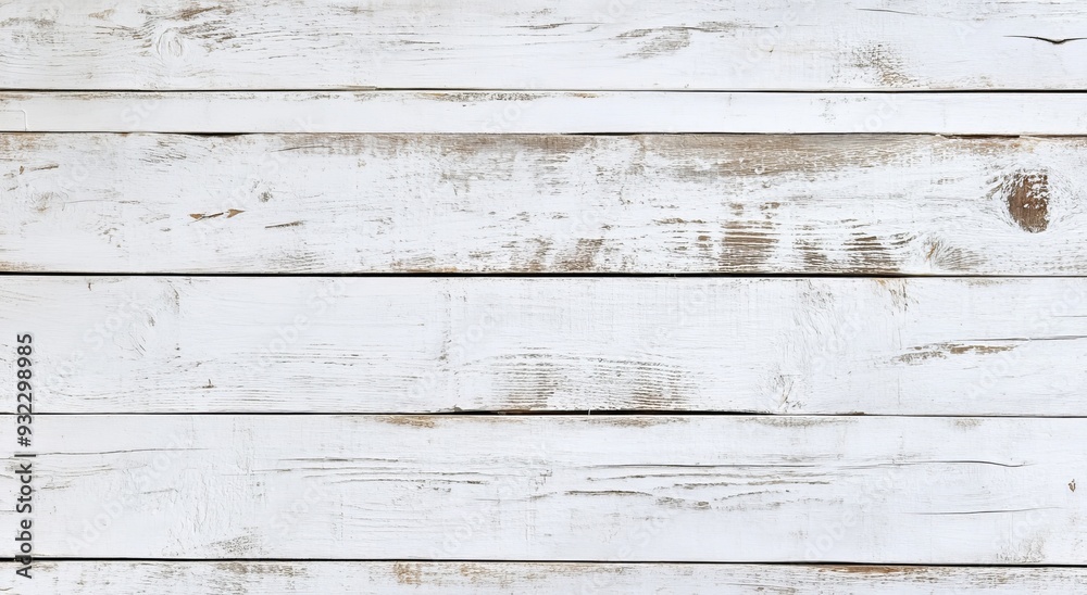 Naklejka premium Whitewashed Weathered Wood Plank Texture Background