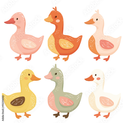 Vector Peking Duck simple and mini
