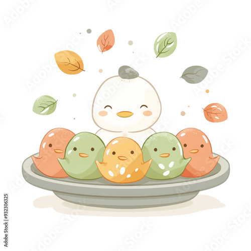 Vector Peking Duck simple and mini
