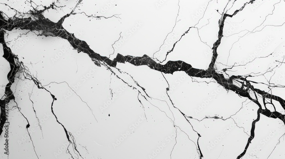 Create a high-resolution abstract design featuring organic textures with detailed black veins on a white background. Focus on creating an engaging and intricate pattern