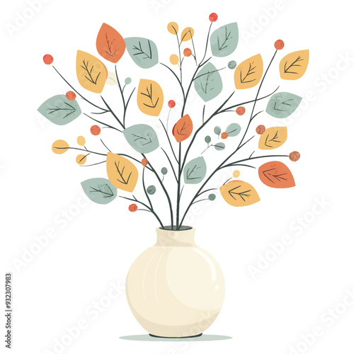 Vector Linden Tree in vase simple