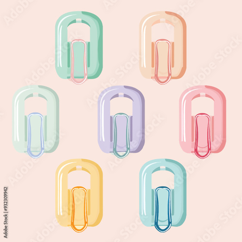 Vector Paper Clips simple and mini