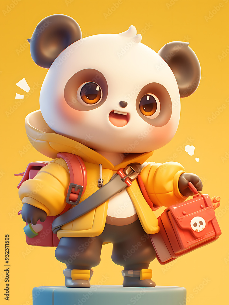 Fototapeta premium Cute 3D pet panda