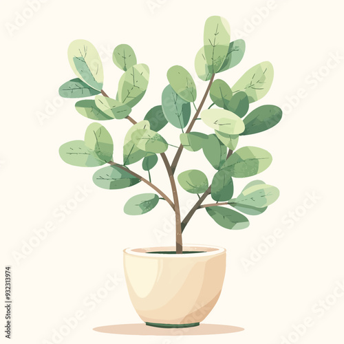 Vector Jade Plant simple and minim