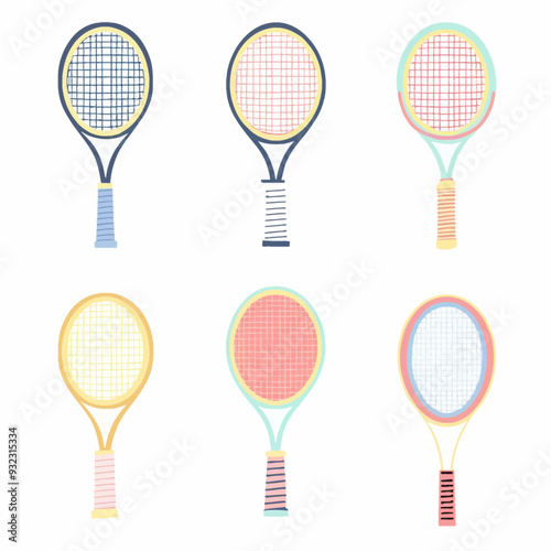 Vector Tennis Racket simple and mi