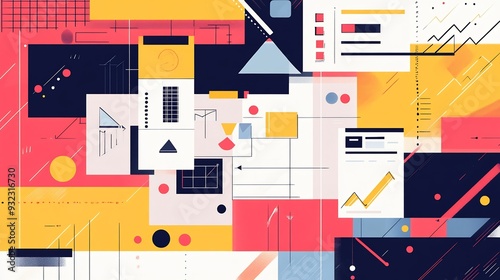 Modern representation of agile project management showcasing iterative development collaboration and continuous improvement with clean geometric patterns