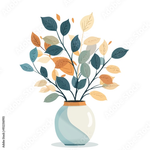 Vector Aspen Tree in vase simple a