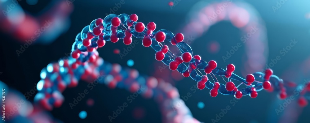 DNA and protein interaction, molecular biology, 3D illustration DNA and protein interaction, molecular biology, 3D illustration
