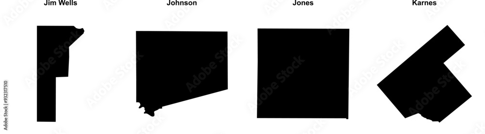 Jim Wells, Johnson, Jones, Karnes outline maps Jim Wells, Johnson, Jones, Karnes outline maps