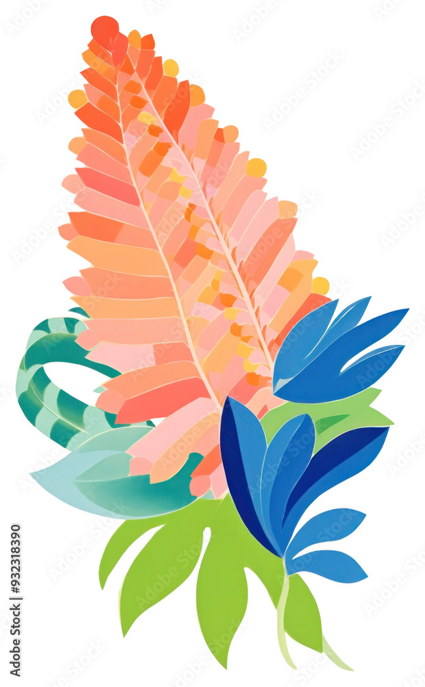 Vibrant tropical botanical illustration Vibrant tropical botanical illustration